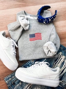 USA Flag embroidered sweatshirt