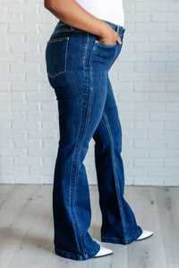 JUDY BLUE: Mavis High Rise Side Seam Detail Flare Jeans