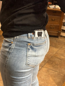 JUDY BLUE: Quinn Mid Rise Cell Phone Pocket Dad Jeans