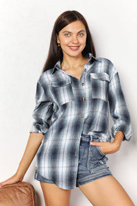 Plaid Dropped Shoulder Shirt (multiple colors available)