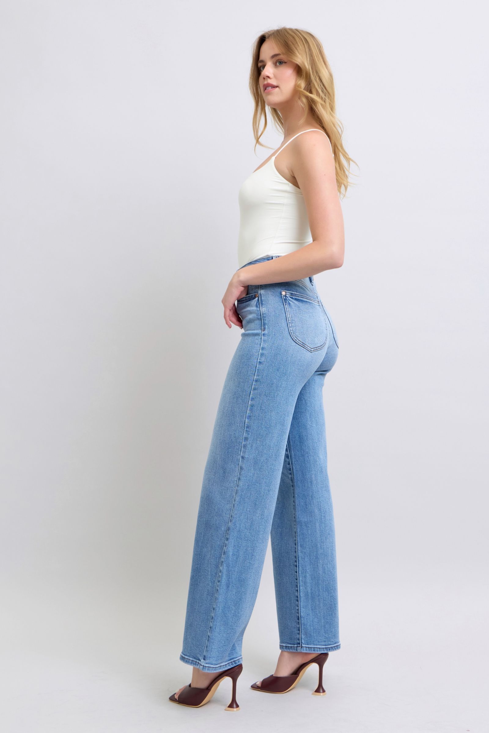 JUDY BLUE: Wide Leg Jeans