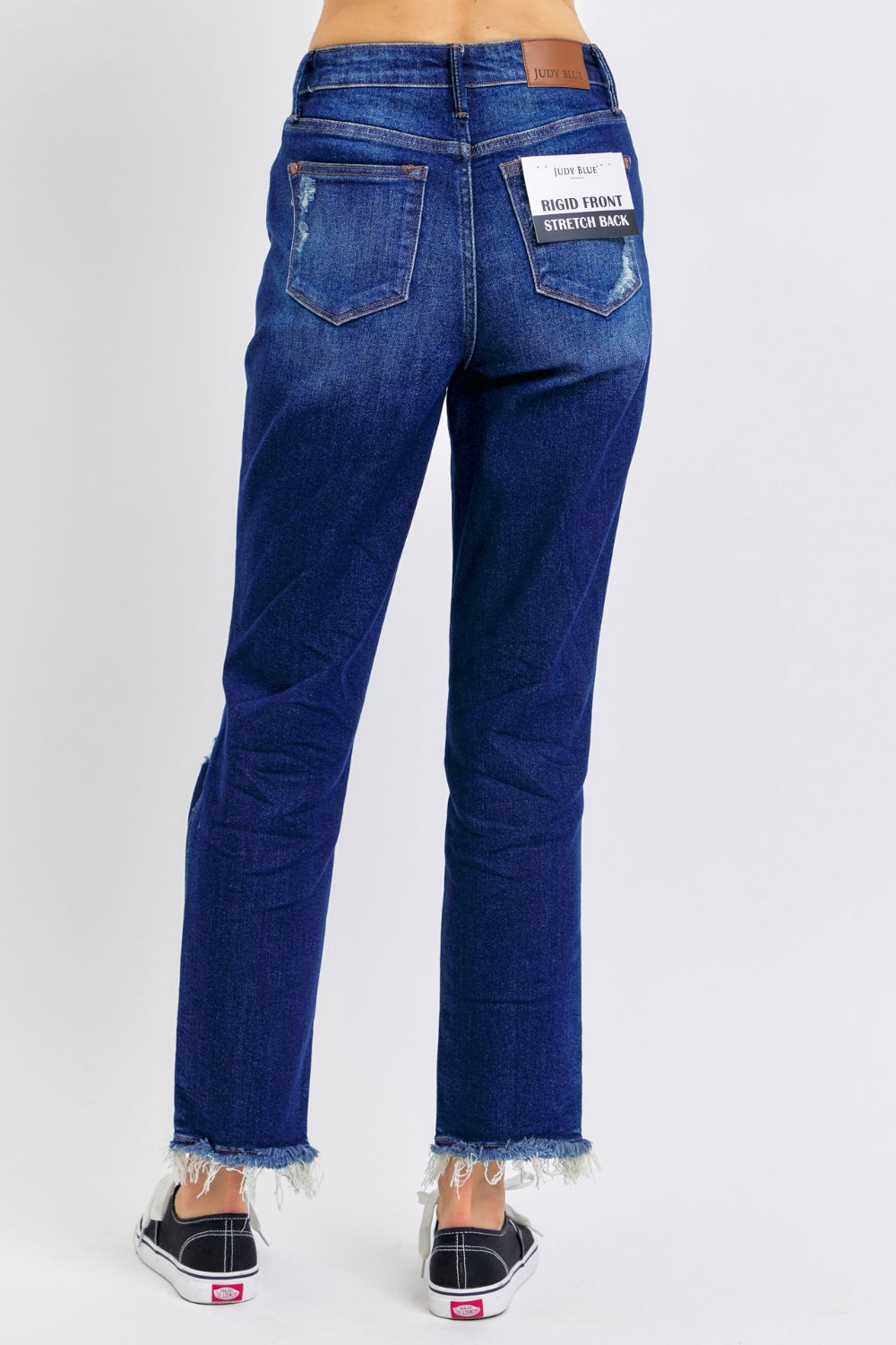 JUDY BLUE High Waist Rigid Magic Heavy Destroy Straight Jeans