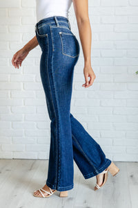 JUDY BLUE: Mavis High Rise Side Seam Detail Flare Jeans