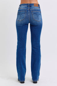 JUDY BLUE: Mid-Rise Bootcut Jeans with Thermal Lining