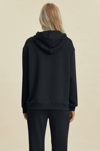 Scuba Drawstring Long Sleeve Hoodie with Kangaroo Pocket