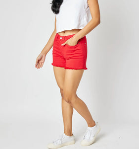 Judy Blue Garment dyed Red Shorts