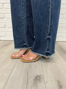 JUDY BLUE: Addie Mid Rise Vintage Wash Wide Leg Jeans