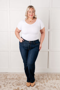 JUDY BLUE: Alaina High Rise Classic Straight Jeans