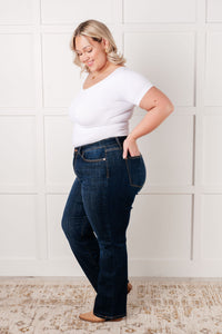 JUDY BLUE: Alaina High Rise Classic Straight Jeans