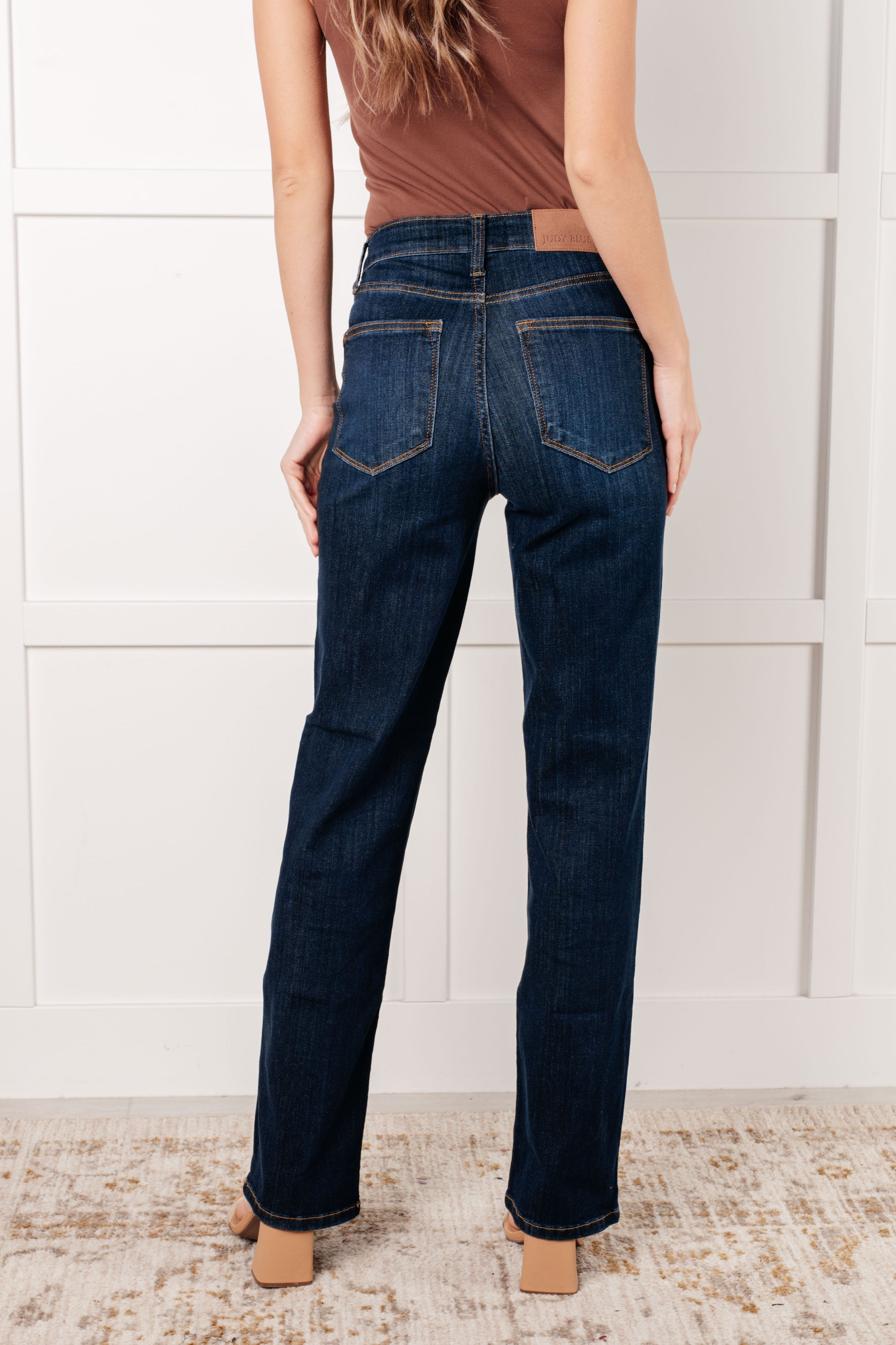 JUDY BLUE: Alaina High Rise Classic Straight Jeans