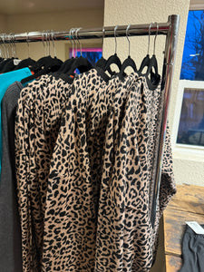 Leopard Print Long Sleeve Top - Pink