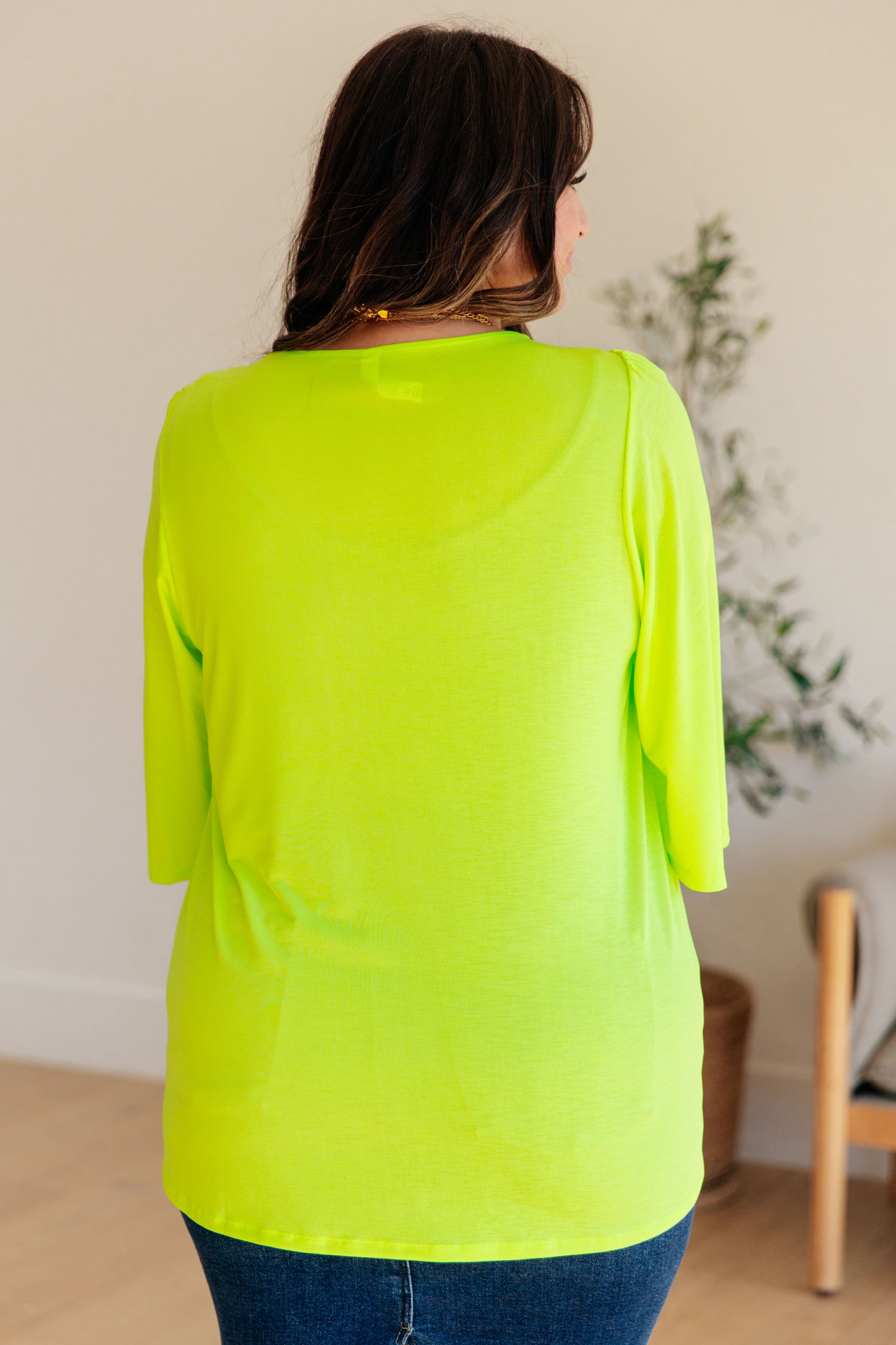 Cali Blouse in Neon Green