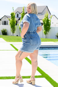 JUDY BLUE Delia High Rise Short Sleeve Romper