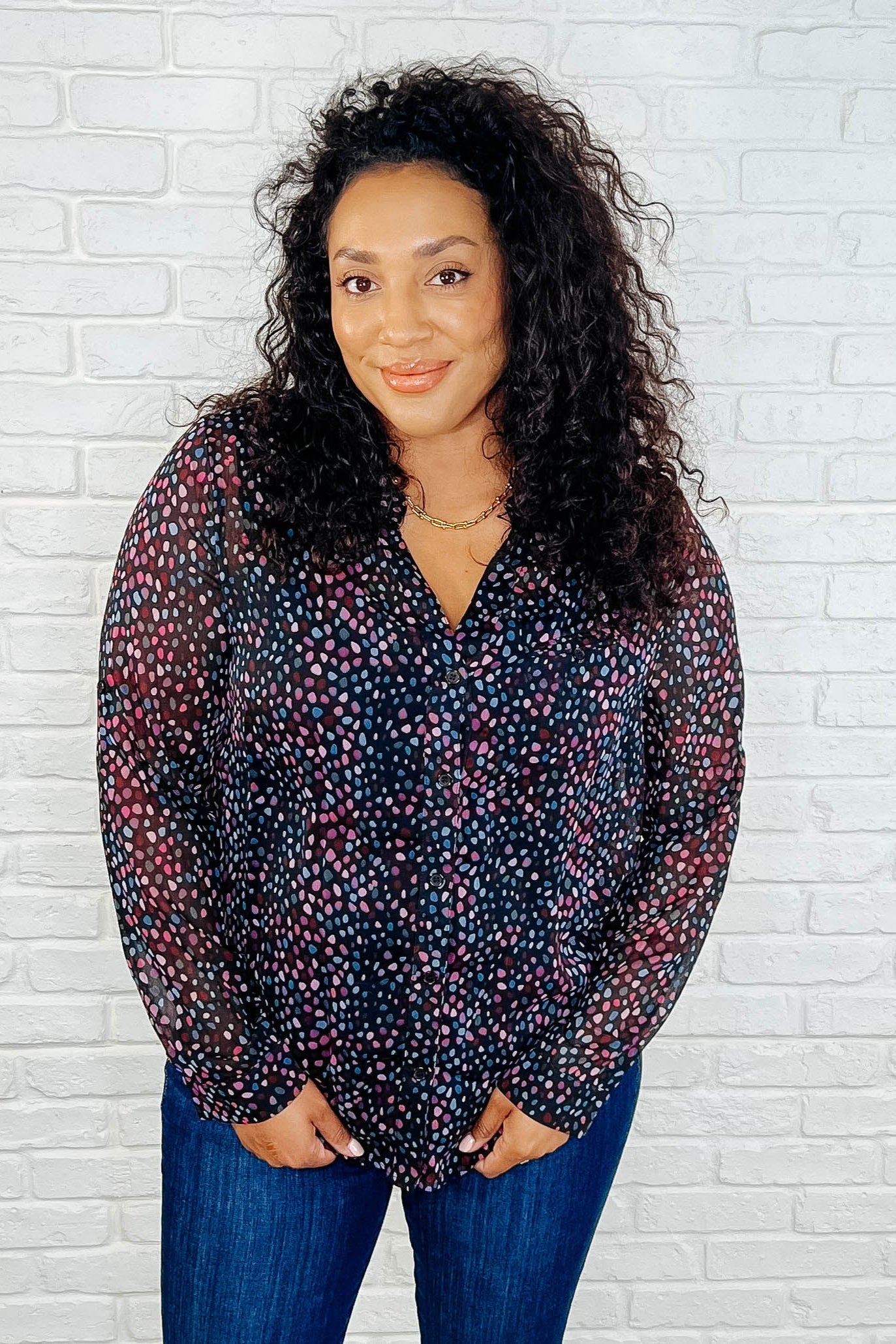 Doing the Most Polka Dot Blouse