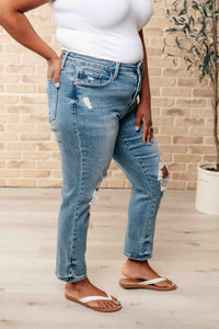 JUDY BLUE: Frankie High Waist Distressed Boyfriend Jeans