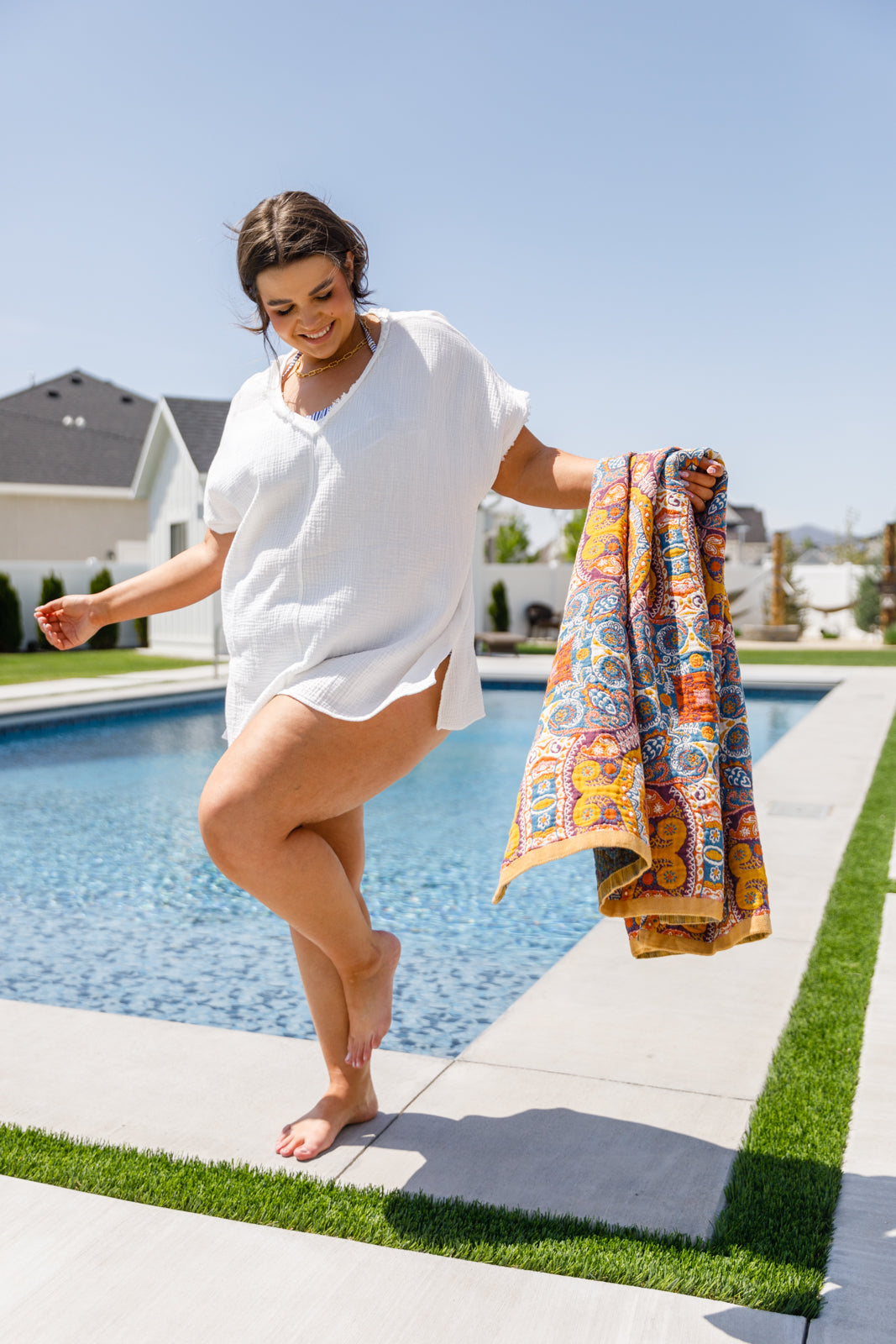 Luxury Beach Towel in Boho Medallions