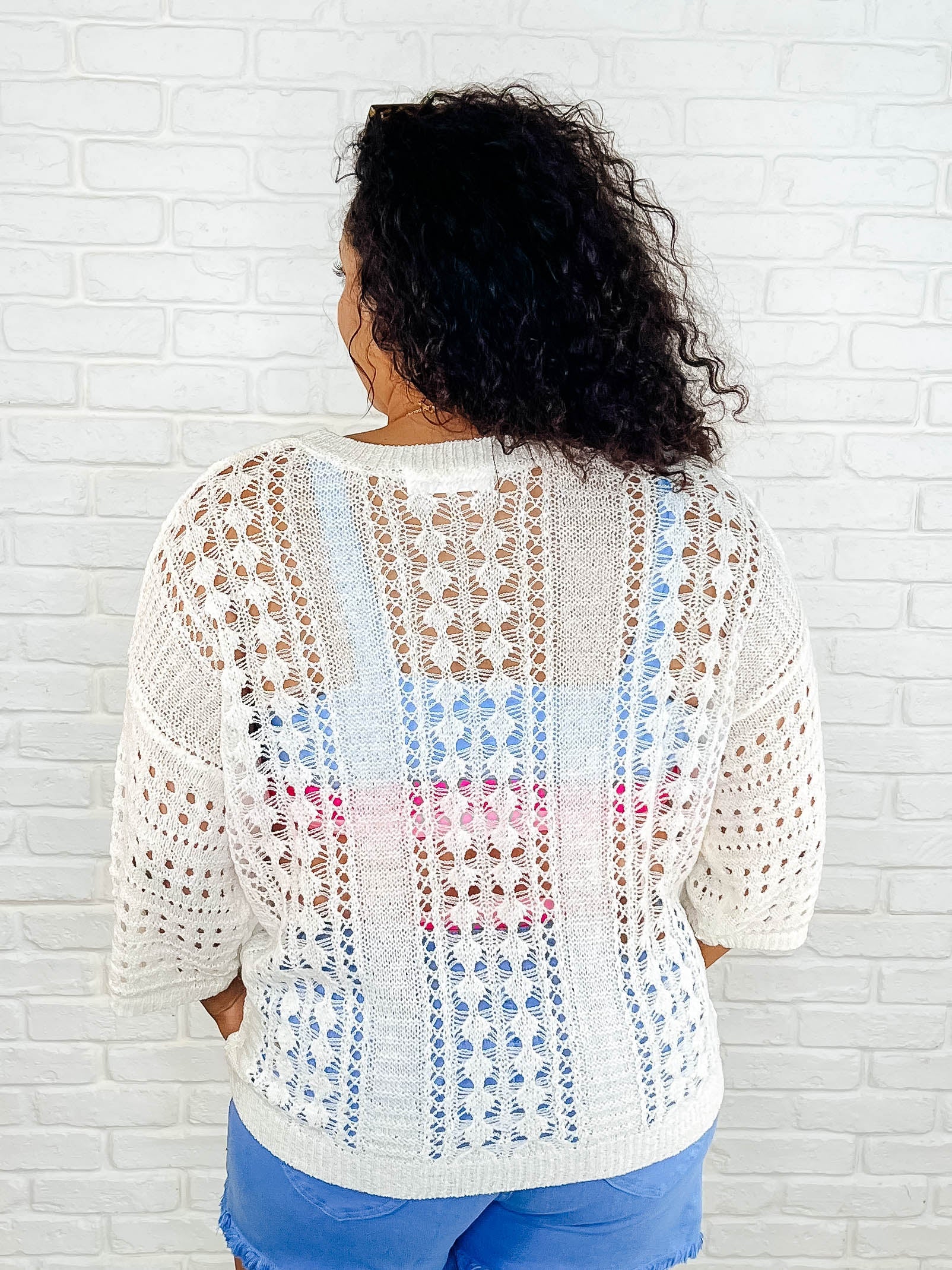 Hallow Laugh Open Knit Top