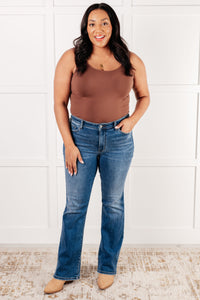 JUDY BLUE: Hannah Mid Rise Thermal Bootcut Jeans