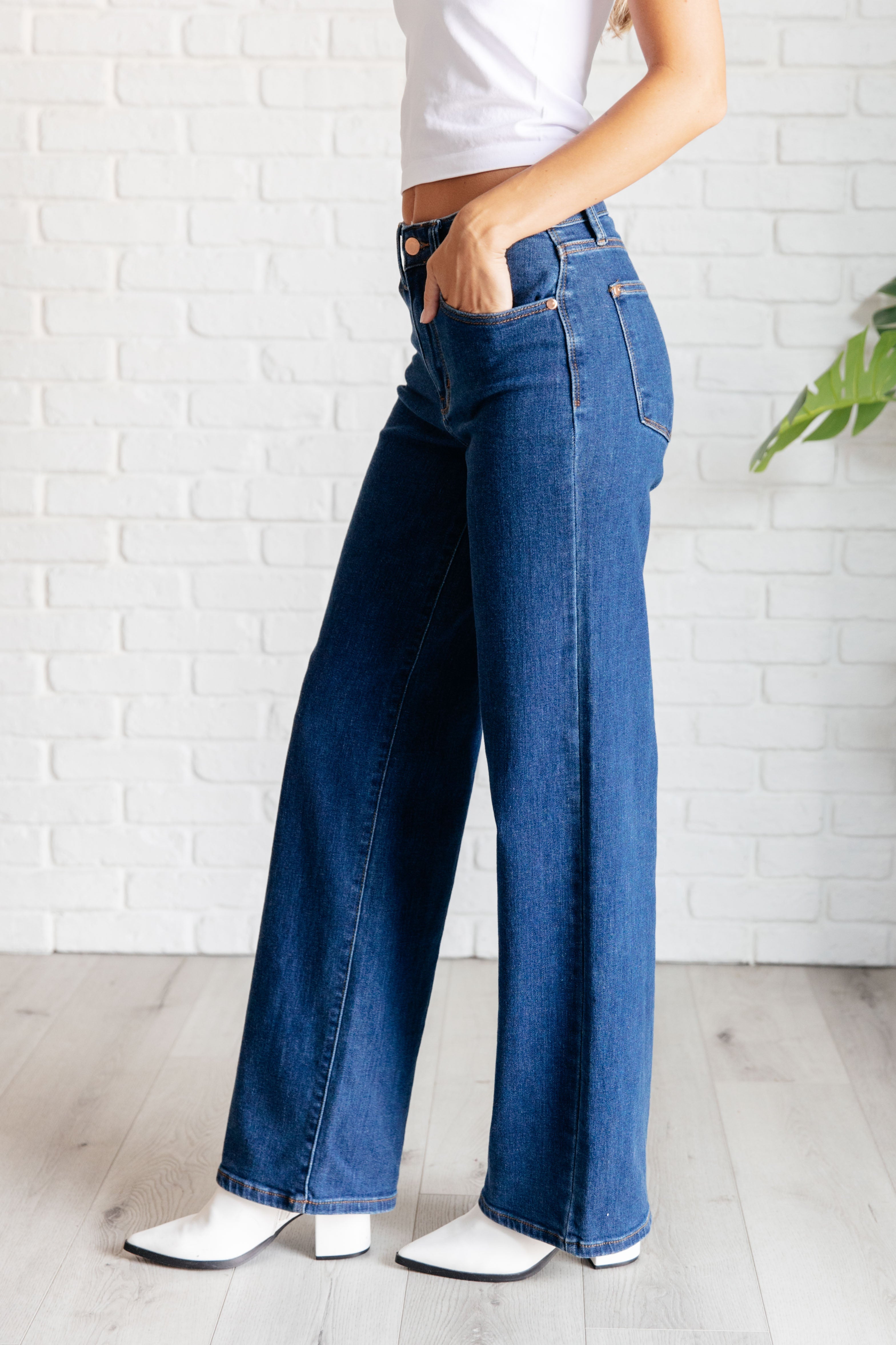 JUDY BLUE: Hazel High Rise Vintage Wide Leg Jeans