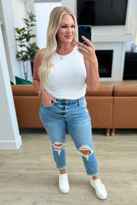 JUDY BLUE: Frankie High Waist Distressed Boyfriend Jeans