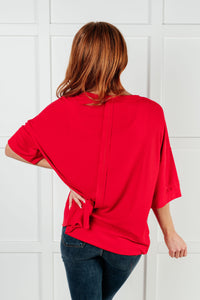 I'll Never Forget Ribbed Dolman Sleeve Top in Red