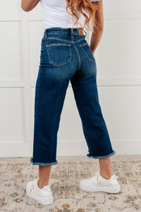 JUDY BLUE: Janice High Rise Button Fly Wide Leg Crop Jeans