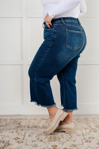 JUDY BLUE: Janice High Rise Button Fly Wide Leg Crop Jeans