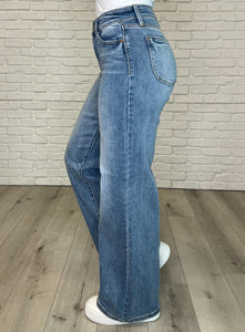 JUDY BLUE: Karis High Rise Vintage Wash Retro Wide Leg