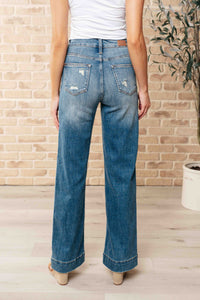 JUDY BLUE Katrina High Waist Distressed Denim Trousers