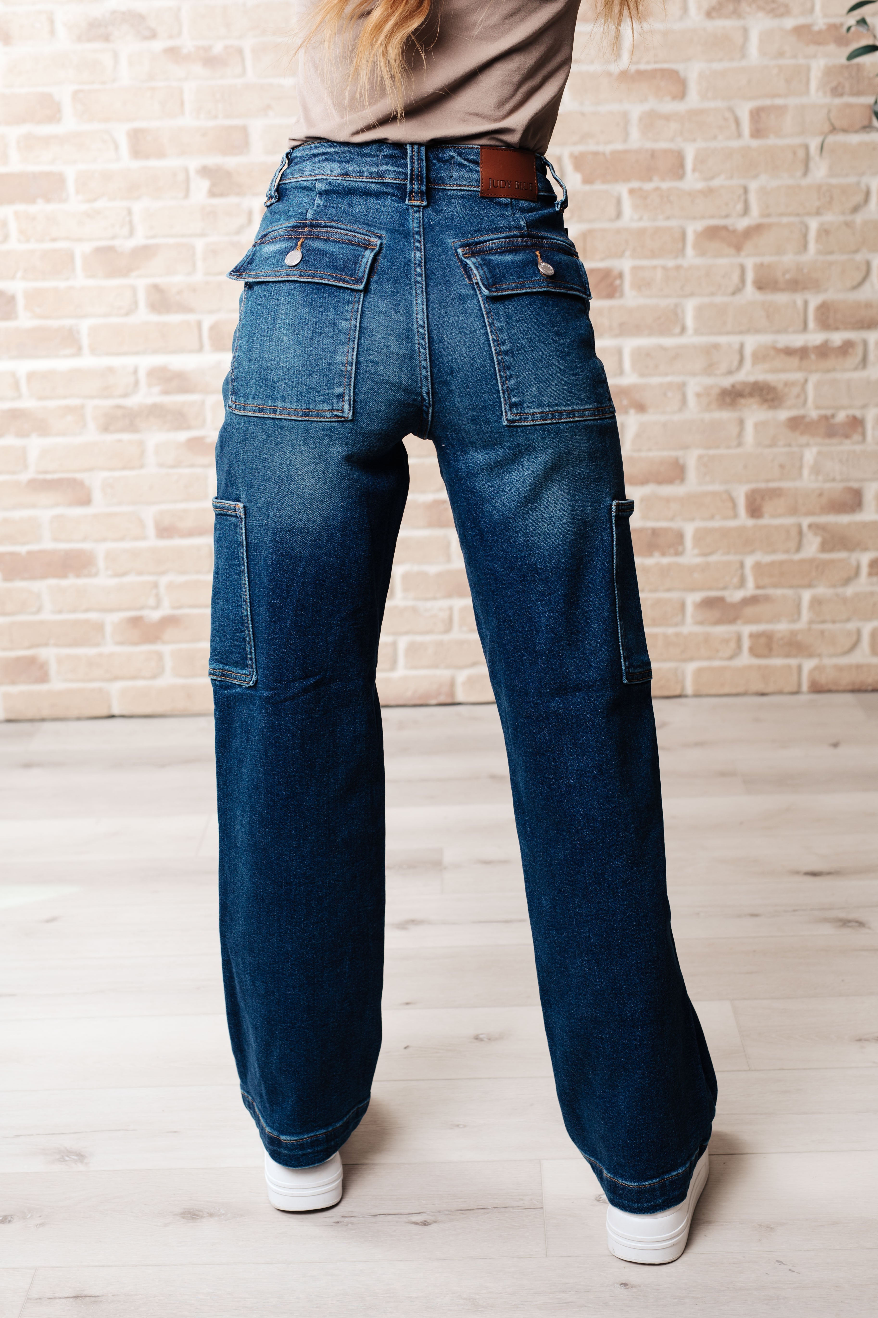 JUDY BLUE Leila High Rise Cargo Straight Jeans