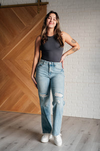 JUDY BLUE: Patricia High Rise Rigid Magic 90's Straight Jeans