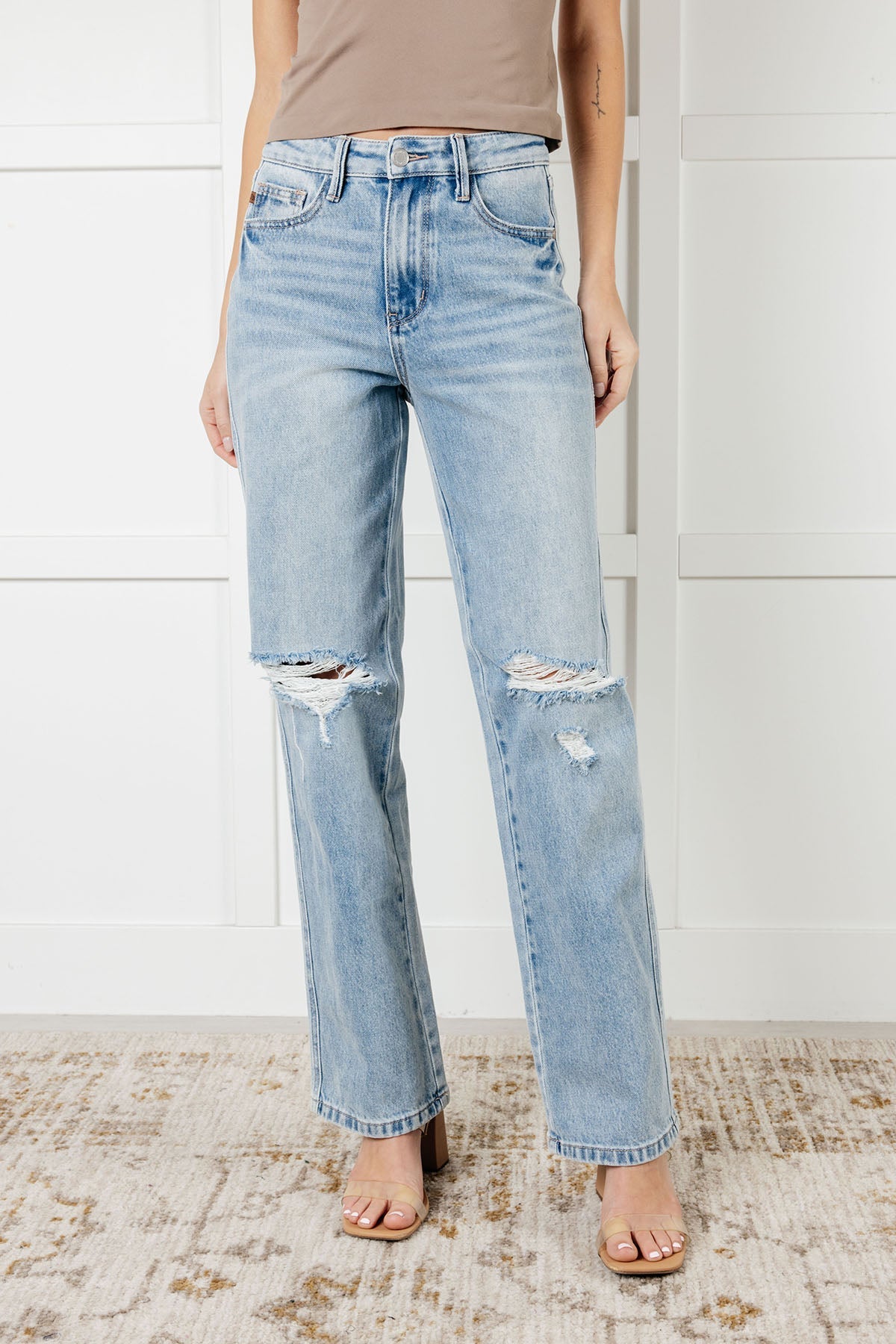 JUDY BLUE: Patricia High Rise Rigid Magic 90's Straight Jeans