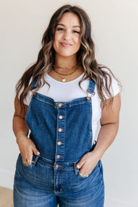 JUDY BLUE Priscilla High Rise Crop Wide Leg Denim Overalls