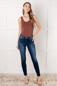 JUDY BLUE: Skylar Mid Rise Thermal Vintage Skinny Jean