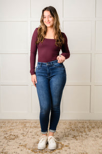 JUDY BLUE: Skylar Mid Rise Thermal Vintage Skinny Jean