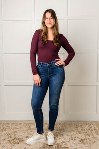 JUDY BLUE: Skylar Mid Rise Thermal Vintage Skinny Jean