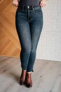 JUDY BLUE: Tessa High Rise Control Top Step Hem Skinny Jeans