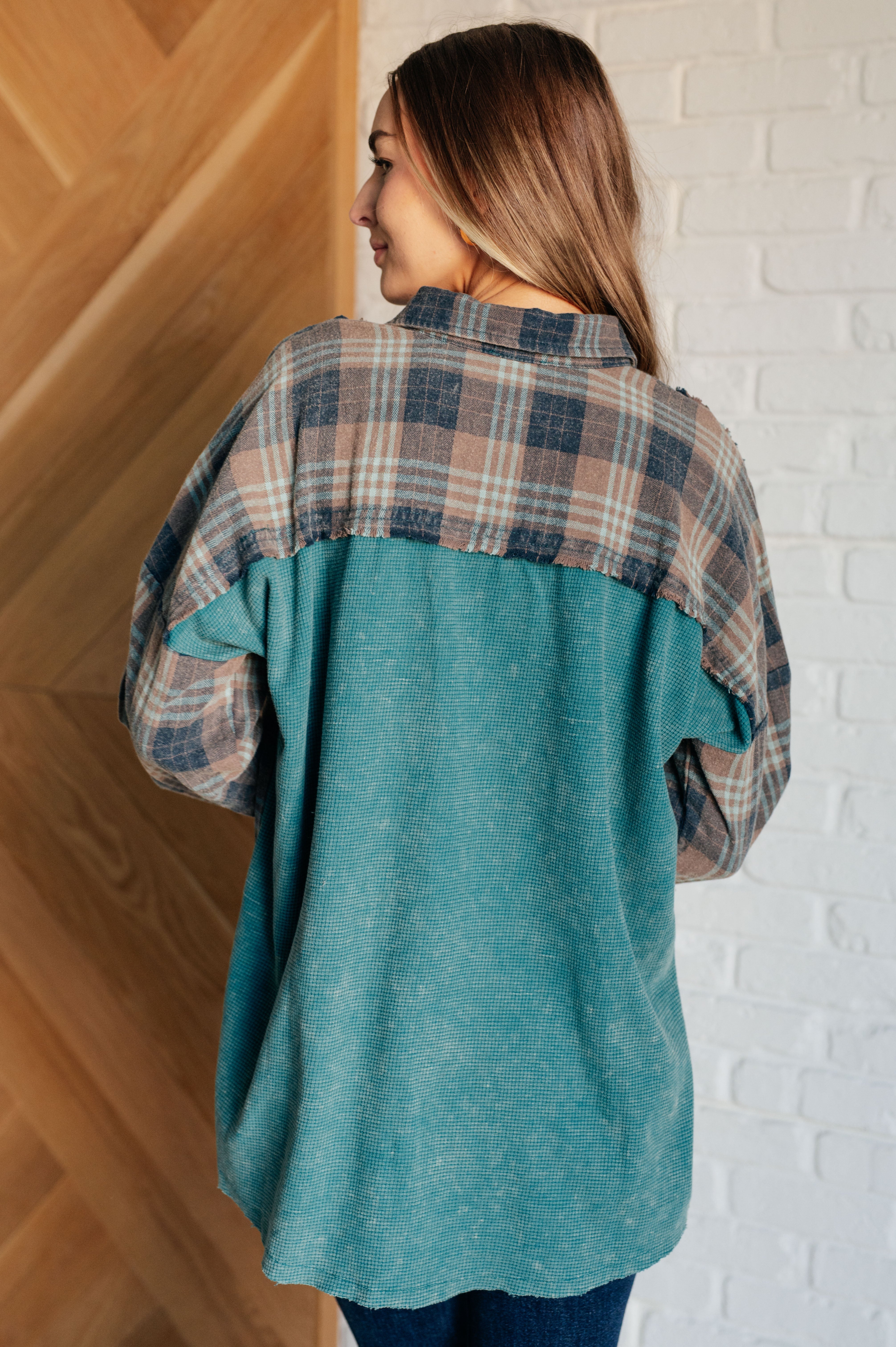 Tied for Time Thermal Plaid Button Up