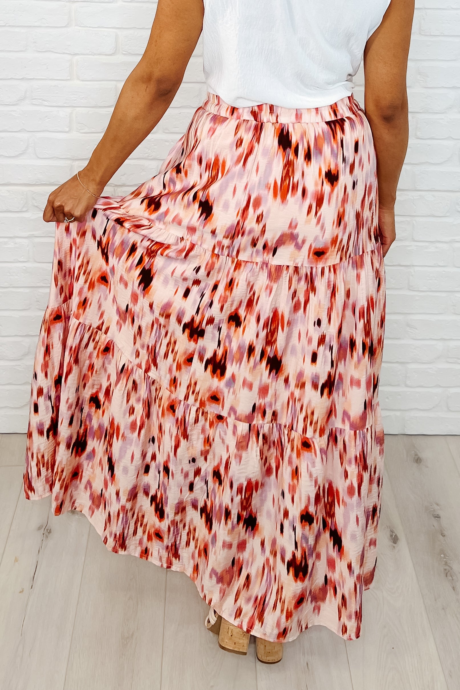 Words Fail Me Watercolor Print Maxi Skirt