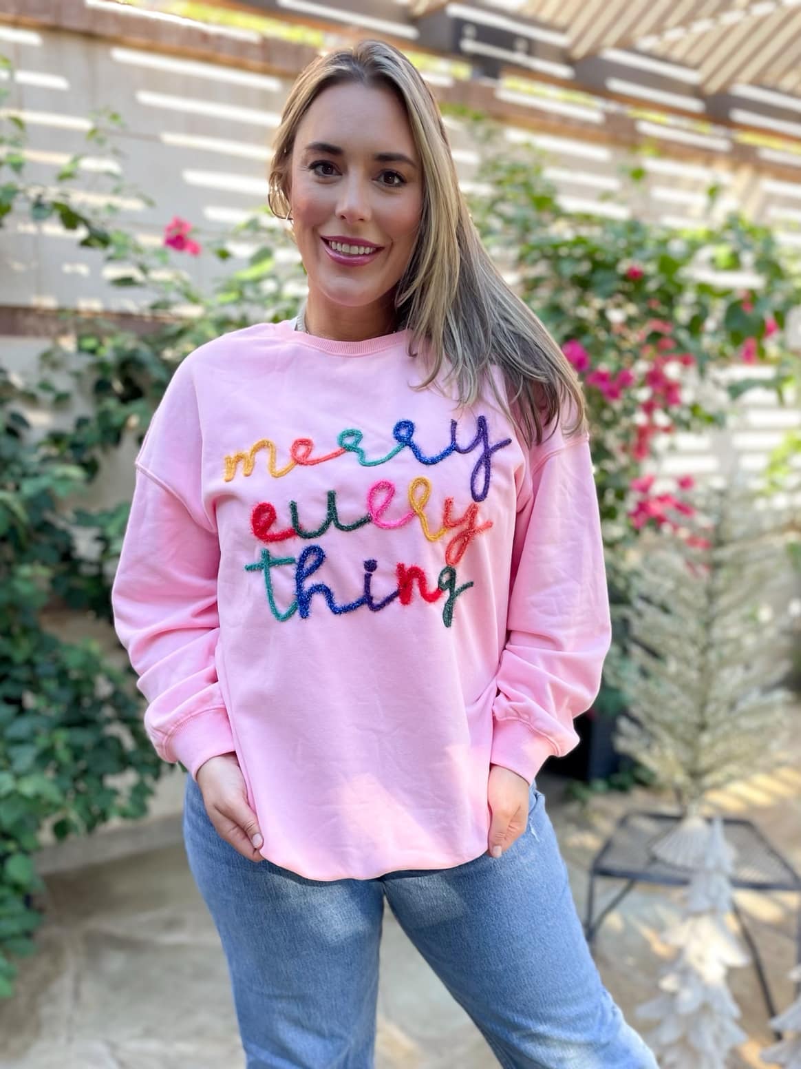 PREORDER: Merry Everything Tinsel Sweatshirt in Two Colors