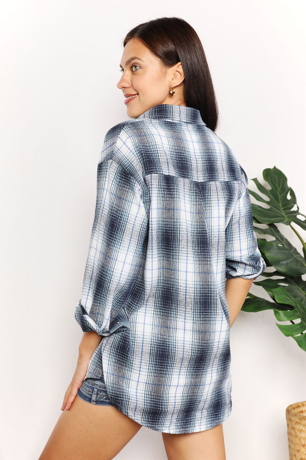 Plaid Dropped Shoulder Shirt (multiple colors available)