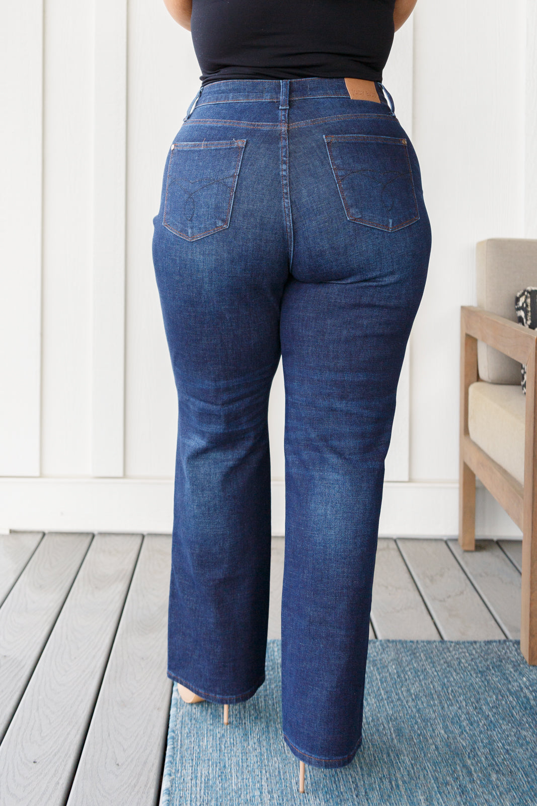 JUDY BLUE Arlo High Rise Button-Fly Straight Jeans