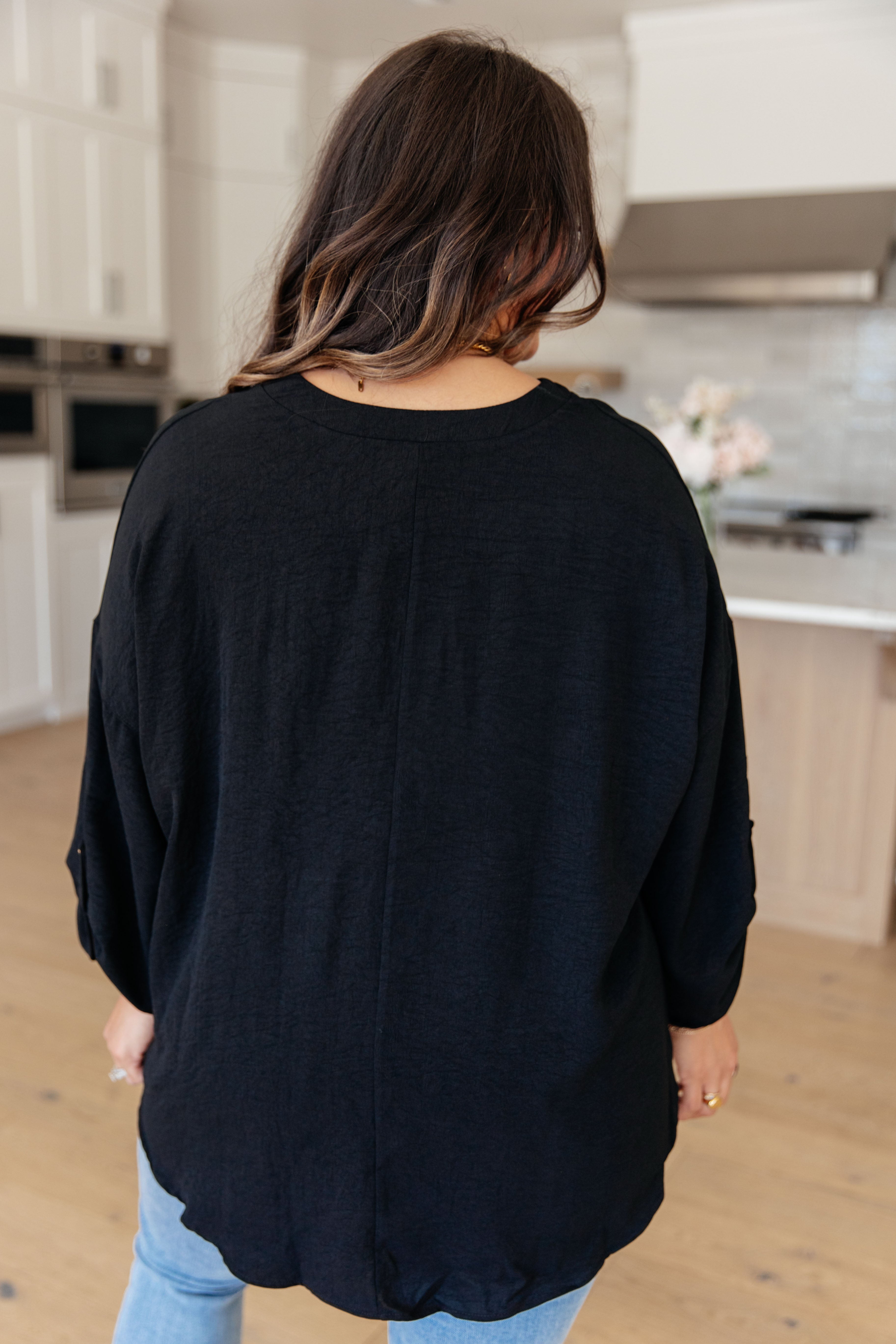 Midnight In Manhattan V-Neck Blouse